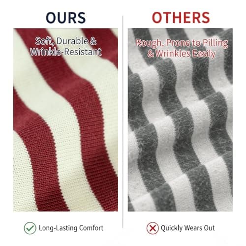 CHYRII Womens Oversized Striped T Shirts Crewneck Short Sleeve Fashion 2026 Casual Loose Fit Summer Y2K Tops (Red XL) - Thumbnail 5