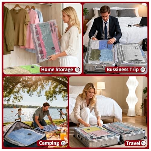 Vacuum Storage Bags with Portable Electric Pump,Space Saver Sealer Bags, Airtight Compression Bags for Clothes, Pillows, Comforters, Blankets, Bedding (15 Pack) - Thumbnail 2