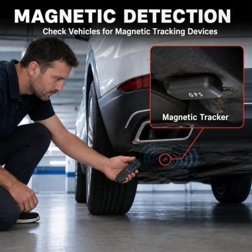 CHIRSMIP Hidden Camera Detector, Compact Camera Finder, RF Bug Detector, Magnetic Tracker Finder, Portable Bug Sweeper for Listening Devices, Hotels, Vehicles, Offices, Fitting Rooms and Travel - Thumbnail 4