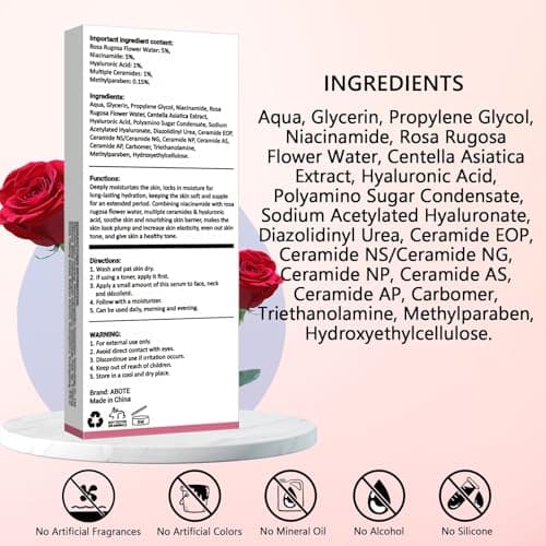 Skincare 5% Niacinamide Face Serum with 5% Damascus Rose Water Deep Hydration, Soothes Skin, Enhances Elasticity (3 Pack 15g) - Thumbnail 2