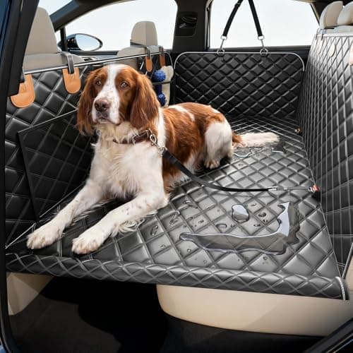 PetDance Car Back Seat Extender for Dogs,【Hard Bottom But Soft Touch】 Car Seat Cover for Backseat,【600LB】 100% Waterproof Anti-Scratch Protector for Sedan | Mid-Size & Compact SUV/Truck - (L,Brown) - Image 1