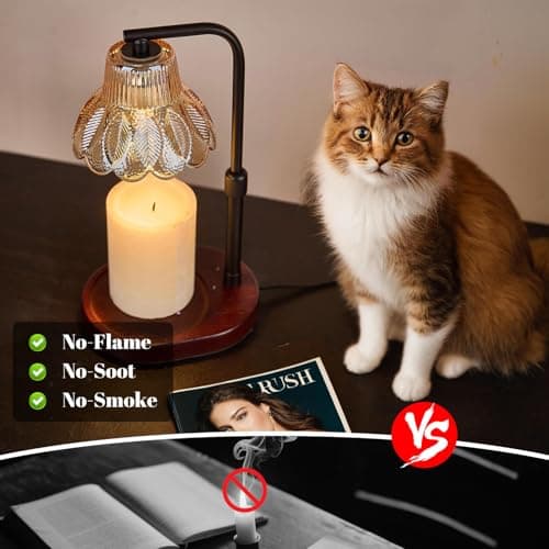 Celegete Candle Warmer Lamp with Timer and Dimmer-Candle Warming Lamp for House Warming Gifts,Brithday Gifts for Women Mom,Adjustable Height for Wax Warmer Lamp,Home Decor - Thumbnail 3