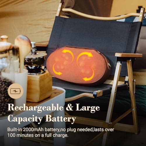 CuPiLo Shiatsu Back Massager Pillow - Gift for Women,Mom,Portable Kneading Massager for Pain Relief Deep Tissue,Cordless Back and Shoulder Pillow with Heat,Massage for Home Car Office - Thumbnail 5