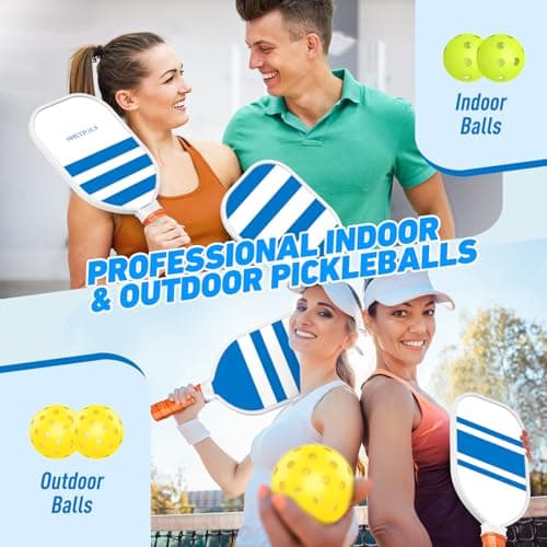 Pickleball Paddles,USAPA Approved Pickleball Paddles Set Premium Pickleball Paddle, 4 Pickleball Balls & 1 Carry Bag Gifts for Women Men Beginners to Pros Players - Thumbnail 5