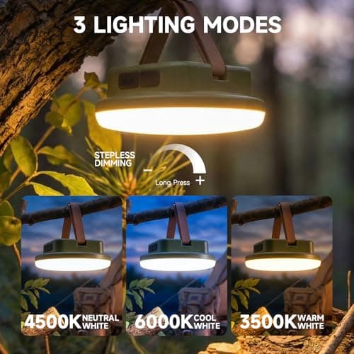 Solar Camping Lantern Rechargeable with Remote, 2400LM LED Tent Light 15000mAh Up to 120HRS Lasting, Outdoor Waterproof Solar Lanterns for Power Outages, Emergency, Camping, Hiking, Green - Thumbnail 6