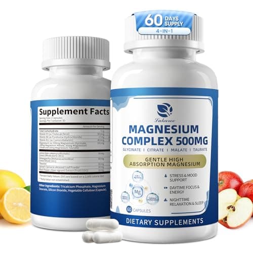 2 Pack Magnesium Complex for Women and Men 4-in-1 Magnesium Glycinate, Citrate, Malate, Taurate - Magnesium Supplement for Relaxation, Sleep & Focus, 60 Days Supply - Image 1
