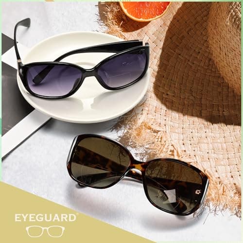 EYEGUARD 2 Pack Bifocal Reading Sunglasses for Women Oversized Sun Readers UV400 Protection Outdoor Reading Glasses 3.00 - Thumbnail 6