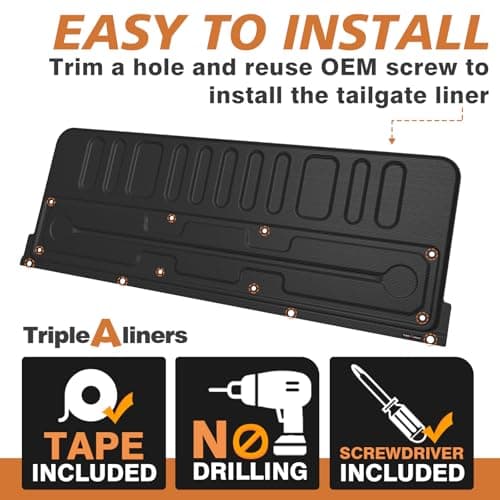 TripleAliners Truck Mat Compatible with 2007-2021 Toyota Tundra Accessories, Tailgate Mat Custom Fit All Weather Protection Pickup Liner, Not Fit Drop-in Liners - Thumbnail 3