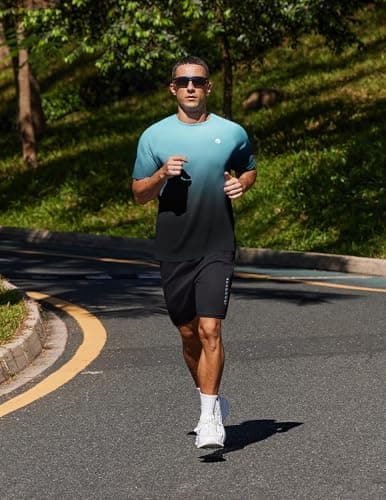 PINSPARK Mens Workout Shirts Short Sleeve Athletic Quick Dry Moisture Wicking Shirts for Men Running Gym Swim Fishing Clothes 2XL - Thumbnail 3