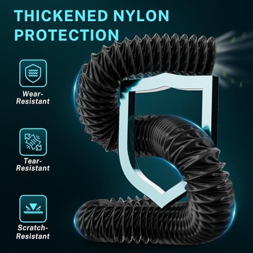HG Power Diesel Heater Hose, 3" X 8FT Flexible Nylon Duct Exhaust Pipe, 3 Inch Diesel Heater Ducting Accessories for Diesel Heaters, RV, Tent, Truck, Camping - Thumbnail 4