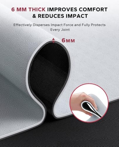 HAPBEAR Large Yoga Mat - 72"x36" Extra Wide Exercise Mat - 1/4" Thick Dual Color PVC | Anti-Slip Surface & High Cushioning - Ideal for Yoga, Pilates & Home Workouts - Bonus Mesh Bag - Thumbnail 5