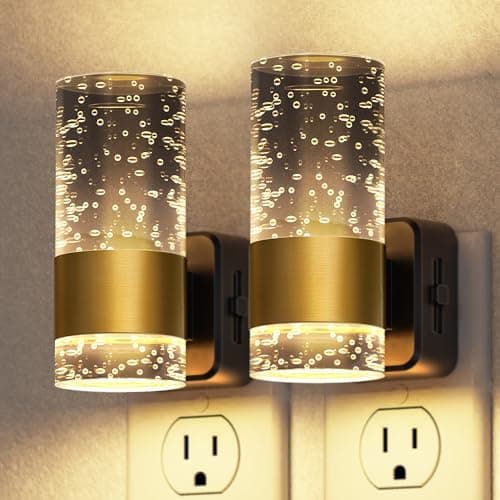 Briignite Night Light, 2 Pack Dimmable Night Lights Plug into Wall, LED Night Light with 0-100 LM Adjustable Brightness, 3000K Automatic Night Lights with Dusk to Dawn Sensor, for Bathroom Hallway - Image 1
