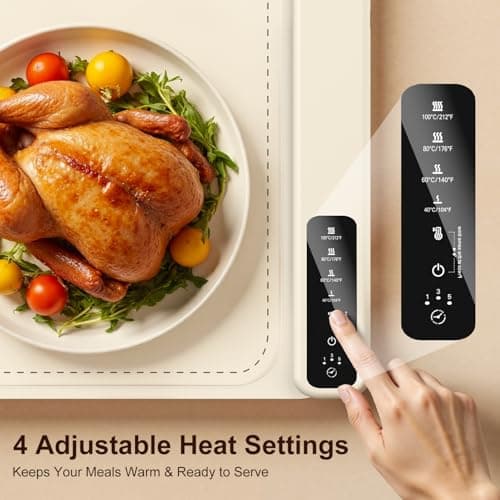 Warming Mat for Food –Electric Food Warming Tray for Buffet withFast Heating Mat with Timer and 4 Heat Levels, Portable Rollable Food Warming Mat for Countertop Portable Heating Pad for Parties Family - Thumbnail 2