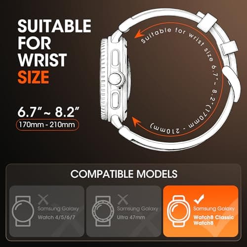 Leather Band for Samsung Galaxy Watch Ultra 47mm/8 7 6 5 4 FE 40mm 44mm - Thumbnail 2