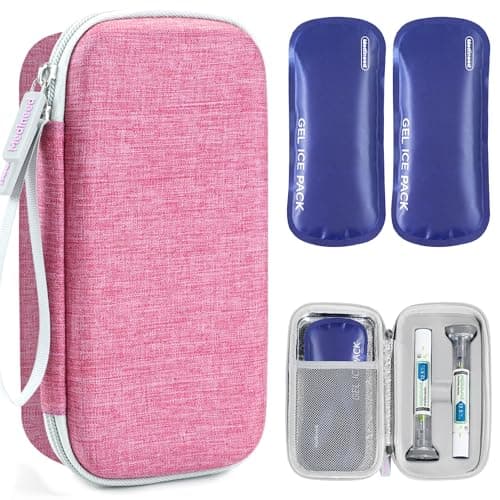 Insulated Cooler Travel Case for Zepbound or Mounjaro Injector Pens,Compact Syringe Box Holder for Trip & Daily Use,TSA Approved Cold Pack, Easy to Clean(Pink,Big) - Image 1