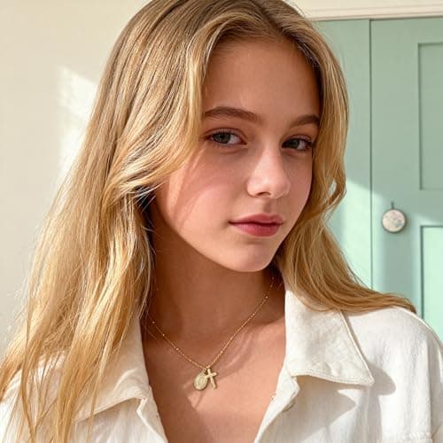 Juvux Virgin Mary Cross Necklace for Women Girls Cross Pendant Necklace Plated 14K Gold Simple Jesus Cross Necklace for Girls First Communion Religious Easter Baptism Gifts - Thumbnail 2