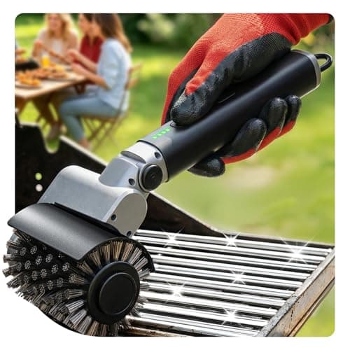 Electric Grill Brush for Outdoor Grill, 3-Speed Rotating Electric BBQ Grill Brush, 5000mAh Rechargeable Battery, 304 Stainless Steel Grill Cleaning Brush with Powerful Burnt Food Removal - Image 1