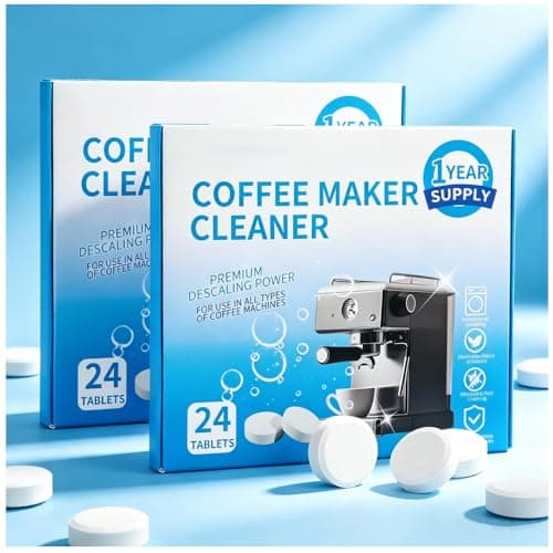 Gihen 24 Pack Coffee Machine Cleaning Tablets Universal Descaling Tablets for Single-Serve & Drip Coffee Makers, Removes Coffee Oil Residue, Household Coffee Equipment Care