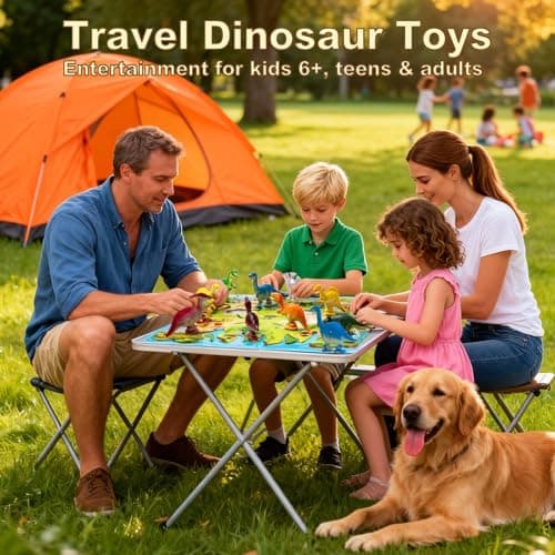 Magnetic Chess Game for Kids Ages 3-8, Silicone Dinosaur Sensory Magnet Games with Map & String, Toddlers Travel Learning & Matching toys Set, Grandkids Stocking Stuffers, Family Party Favors Gifts - Thumbnail 4