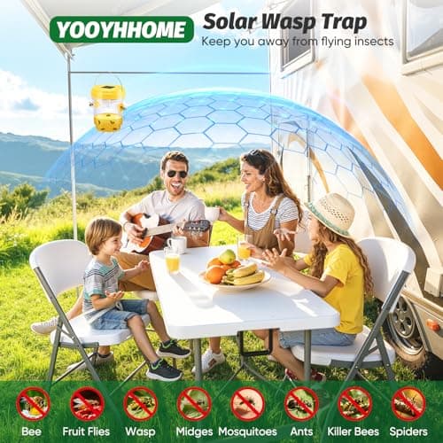 YOOYHHOME Wasp Traps Outdoor Hanging, Solar Wasp Trap for Hunting Wasps, Bees, Hornets, Insects, Carpenter Bee Traps for Outside, Reusable Wasp Traps, Bee Killer and Wasp Catcher for Outside 4 Pack - Thumbnail 6
