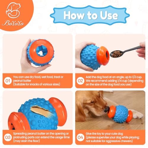 BoYoYo Interactive Dog Toys Treat Dispenser - Slow Puzzle Feeder for Large Dogs, Mental Stimulation for Anxiety Relief & Boredom - Thumbnail 5