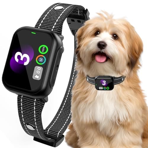 RPZ Bark Collar for Large Medium Small Dogs, Anti Dog Barking Collars Smart 3 Adjustable Sensitivity, Safe 4 Modes Rechargeable IPX7 Waterproof, Black