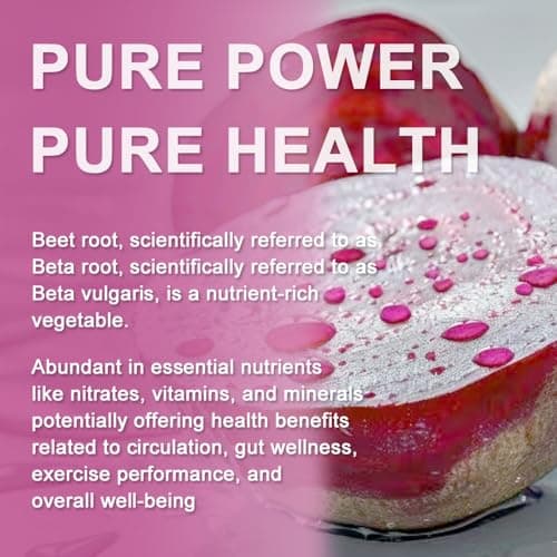 Beet Root Capsules Organic - 1300mg Beetroot Powder Capsules for Natural Energy - 60 Vegan Beetroot Supplement Supports Blood Pressure, Athletic Performance, Digestive, Immune System (Beetroot) - Thumbnail 3
