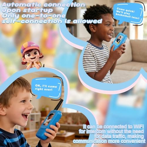 Kids Video Walkie Talkies Toy for Boys and Girls, 2.4GHz Two Way Radio with Real-Time Video and Audio, Voice Changer, Long Range Communication Device for Indoor Outdoor Play (Blue-Blue) - Thumbnail 6