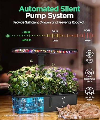 LETPOT LPH-Air Hydroponics Growing System Kits, APP & WiFi Controlled Smart Indoor Garden with 24W Grow Light Full Spectrum, 10 Pods Planter Indoor Gardening for Gifts, Kitchen, Vegetable (Black) - Thumbnail 6