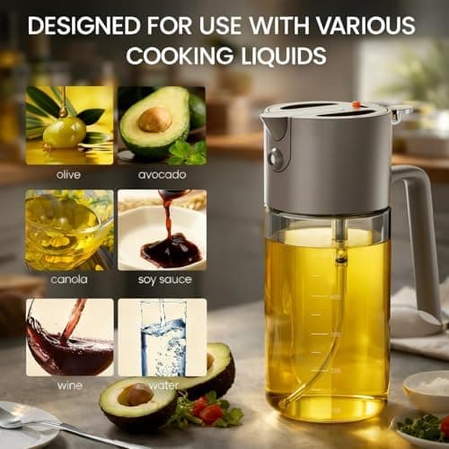 Costop Professional 500ml Glass Oil Sprayer - 3-in-1 Kitchen Tool: Fine Mist, Stream & Pour | Leak-Proof Design for Air Fryer, BBQ & Cooking | BPA-Free - Thumbnail 6