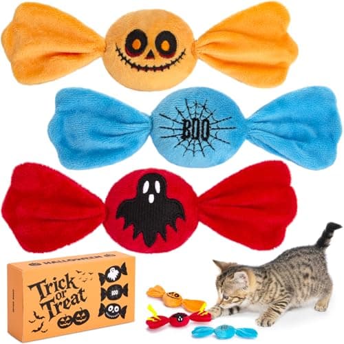 Retro Shaw 3PCS Candy Catnip Kicker Toys for Indoor Cats, Crinkle Cat Toys with Catnip, Interactive Plush Kitty Treat Toy for Bored Cats, Kitten Teething Toys - Image 1