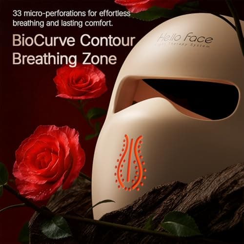 Hello Face 4D Red Light Therapy Mask, 311 LEDs 850nm Infrared Long Light Waves Led Face Mask Light Therapy for Cordless Photons Tech, Silicone Skin Improvement for Women with Rechargeable Remote - Thumbnail 5