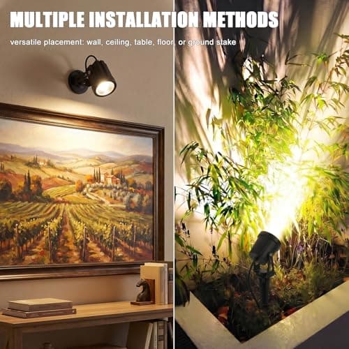 Ucomeuni LED Spotlight Indoor for Plants Uplights Lamp Accent Lighting Decor 12V Low Voltage Warm White Up Down Spot Lights Outdoor Landscape Lighting 2 Pack(Adapter, Base and Stake Included) - Thumbnail 5