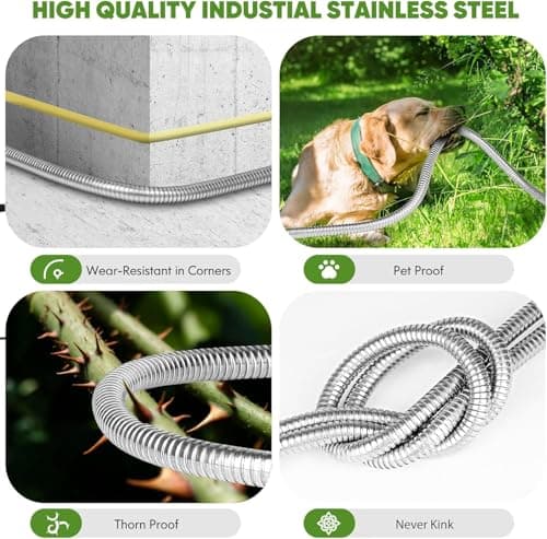 Garden Hose 50 ft, Stainless Steel Water Hose with 10 Function Nozzle Flexible, Heavy Duty, Lightweight, No-Kink, Pet Proof, Puncture Proof Hose Metal for Yard, Outdoor - Thumbnail 3