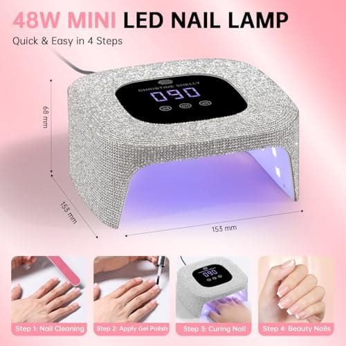 CHRISTINE SHELLY 48W UV LED Nail Lamp Mini Nail Dryer for Gel Polish - Thumbnail 2