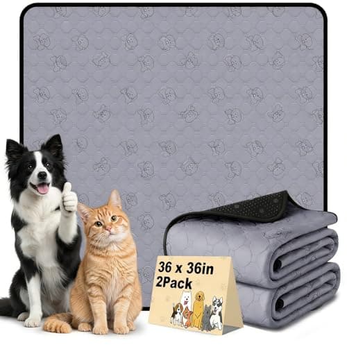 Washable Pee Pads for Dogs, 36"x36" 2 Pack Reusable Puppy Training Pads, Super Absorbent Waterproof Leak-Proof Dog Pee Pads, Non-Slip Bottom, Heavy Duty Whelping Pads for Crate, Playpen, Bed, Floor