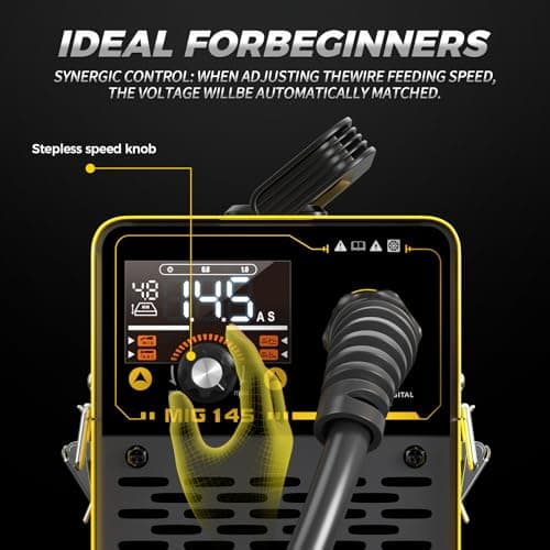 145 MIG Welder with LED Display IGBT Inverter Welder 110V Flux Core MIG/Lift Tig/Stick Welding Machine 2T 4T Three in One Professional MIG Welder for Home and Industrial Use - Thumbnail 3