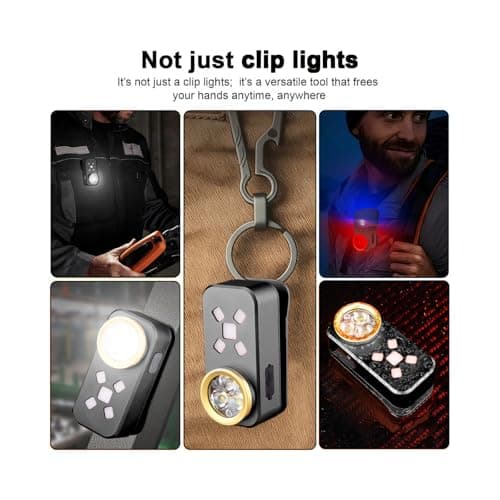 FOSFIS Rechargeable EDC Flashlight, Mini LED Flashights, 500 Lumens Portable Clip EDC Light, Pocket Flashlights, Magnetic Small Keychain Flashlight for Signaling, Camping, Emergency (Black) - Thumbnail 4