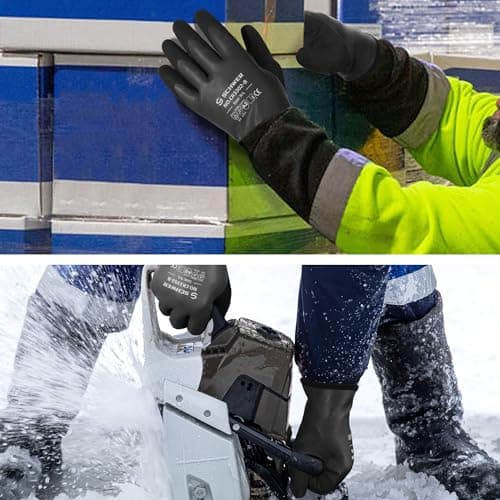 Schwer 2 Pairs 100% Waterproof Winter Work Gloves, ANSI A2 Cut Resistant Freezer Gloves for Outdoor Cold Weather Keep Hands Warm, Thermal Insulated Gloves for Shoveling Snow, Ice Fishing, XXL - Thumbnail 6