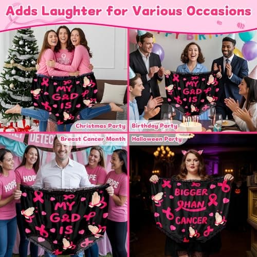 Dalycro Granny Panties Funny Unerwear for Women Big Mama Undies Gag Gift For Adults Men Christmas Stocking Stuffer Bachelorette Party (US, Alpha, One Size, Regular, Regular, Black-Ribbon) - Thumbnail 5