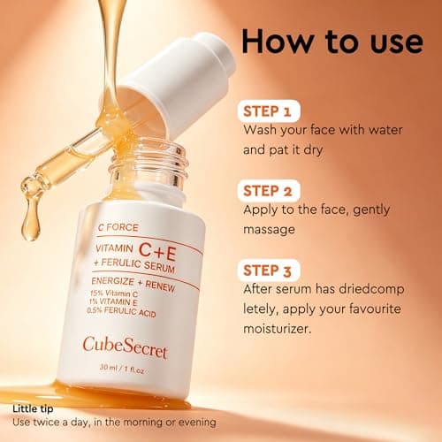 Vitamin C Serum for Face, Anti Aging Dark Spot Remover with Ferulic Acid & Niacinamide, Soothing Brightening Face Serum for Wrinkles and Even Tone, Serum Skin Care Gifts for Women - 30 ml - Thumbnail 4