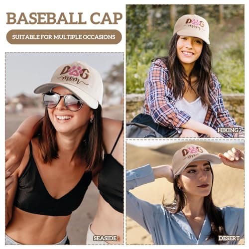 Skdgih Dog Mom Gifts for Women, Adjustable Embroidered Dog Mom Hat for Dog Lovers - Thumbnail 4