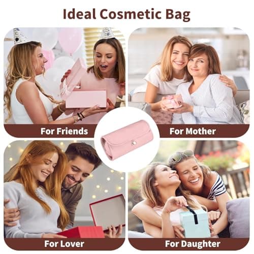 Cosmetic Bag,Portable Toiletry Bag for Women,Travel Makeup Case,Waterproof Makeup Organizer Pouch(Pink) - Thumbnail 5