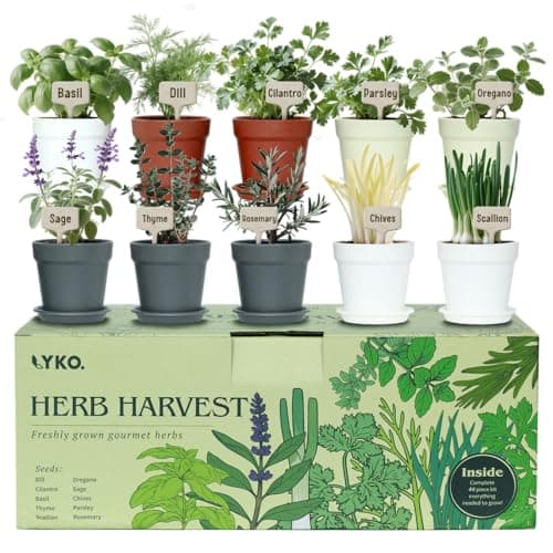 10 Indoor Herb Garden Kit, 33pcs Complete Kitchen Herb Starter Set Including 4-Color Pots, Soil & Tools, Unique Gift Ideas for Plant Lovers, Women, Men, Mom, Friend, Birthday, Housewarming, Christmas - Image 1