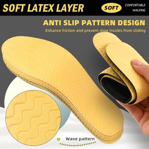 XINIFOOT 3 Pairs Anti Odour Shoe Insoles for Men and Women, Replacement Insoles for Work Boots Running Shoes, Cushion Shock Absorbing for Foot Pain Relief, Comfort Breathable Inner Soles - Thumbnail 2