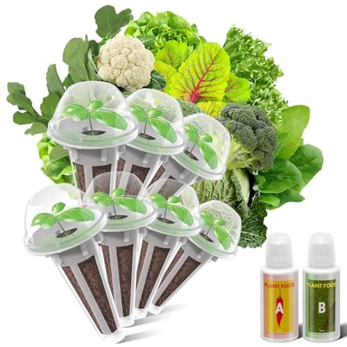 inbloom Salad Green Seed Pod Kit for AeroGarden, Ahopegarden, GARDENCUBE, MUFGA, 7 Pods (350+ Seeds with American Fast/Paris Island/Buttercrunch Lettuce, Swiss Chard, Spinach, Cauliflower, Cabbage)