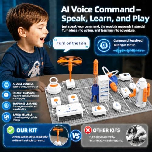 STEM Science Kit for Kids, Electronics Circuit Exploration Toy, 55 PCS - Thumbnail 3