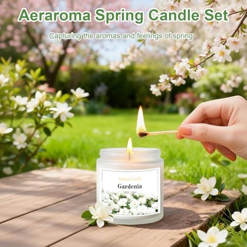 Aeraroma 6 Pack Spring Candles for Home Scented, Scented Candles for Women Men, 21oz Natural Soy Wax Candle, Aromatherapy Candle Gifts Set for Birthday, Valentines Day, Anniversary - Thumbnail 4