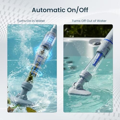 Handheld Spa Hot Tub Vacuum, Cordless Spa Vacuum Cleaner with 2 Brush Heads and Telescopic Pole, Up to 3 Hours of Runtime, Rechargeable Small Pool Vacuum for Above Ground Pool Inground Pools Hot Tubs - Thumbnail 6