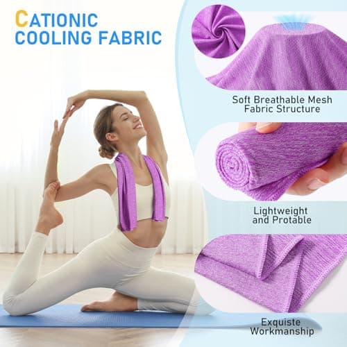 Pleneal Cooling Towels - 6 Pack Cooling Towel (40"x12"), Ice Gym Towels for Working Out, Microfiber Cooling Towels for Neck and Face, Yoga Towel for Home Gym, Workout & More Activities - Thumbnail 4
